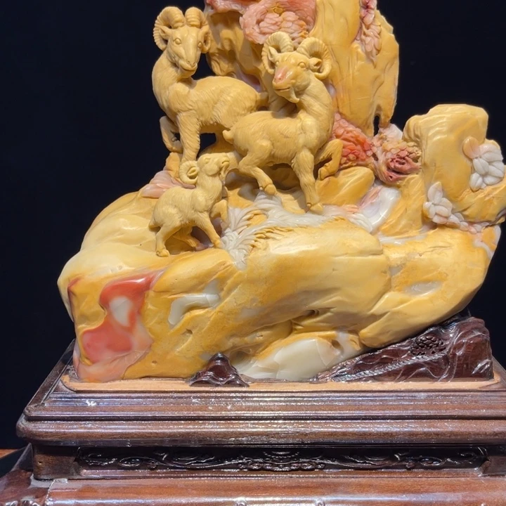 益***堂寿山石玄关书房艺术品家居摆件