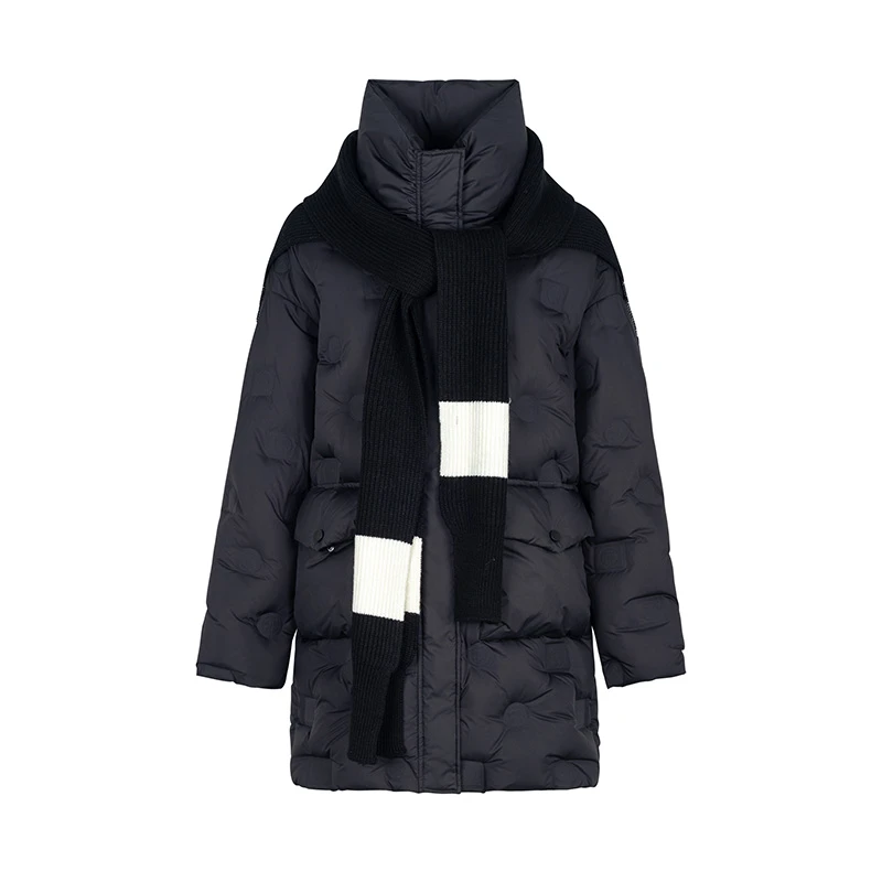 【尚雅专属】商场同款新品立领可脱针织披肩羽绒服N0910B34812