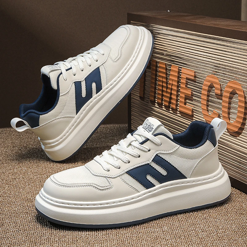 2025春季新款男士休闲板鞋小白鞋厚底潮流时尚韩版运动鞋