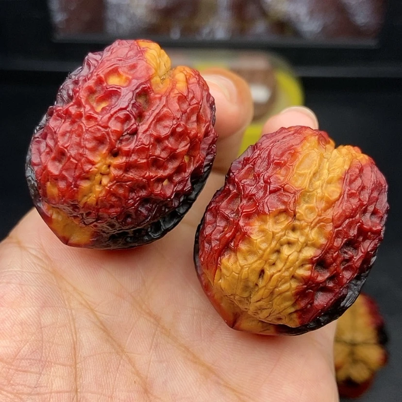 【闪购商品】文玩核桃把件41尺七彩金蟒元宝