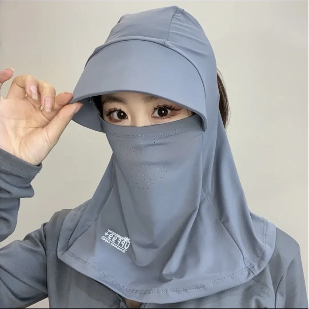 新款防晒帽女夏护颈遮阳帽子防晒护脸骑车太阳帽防紫外线面罩一体