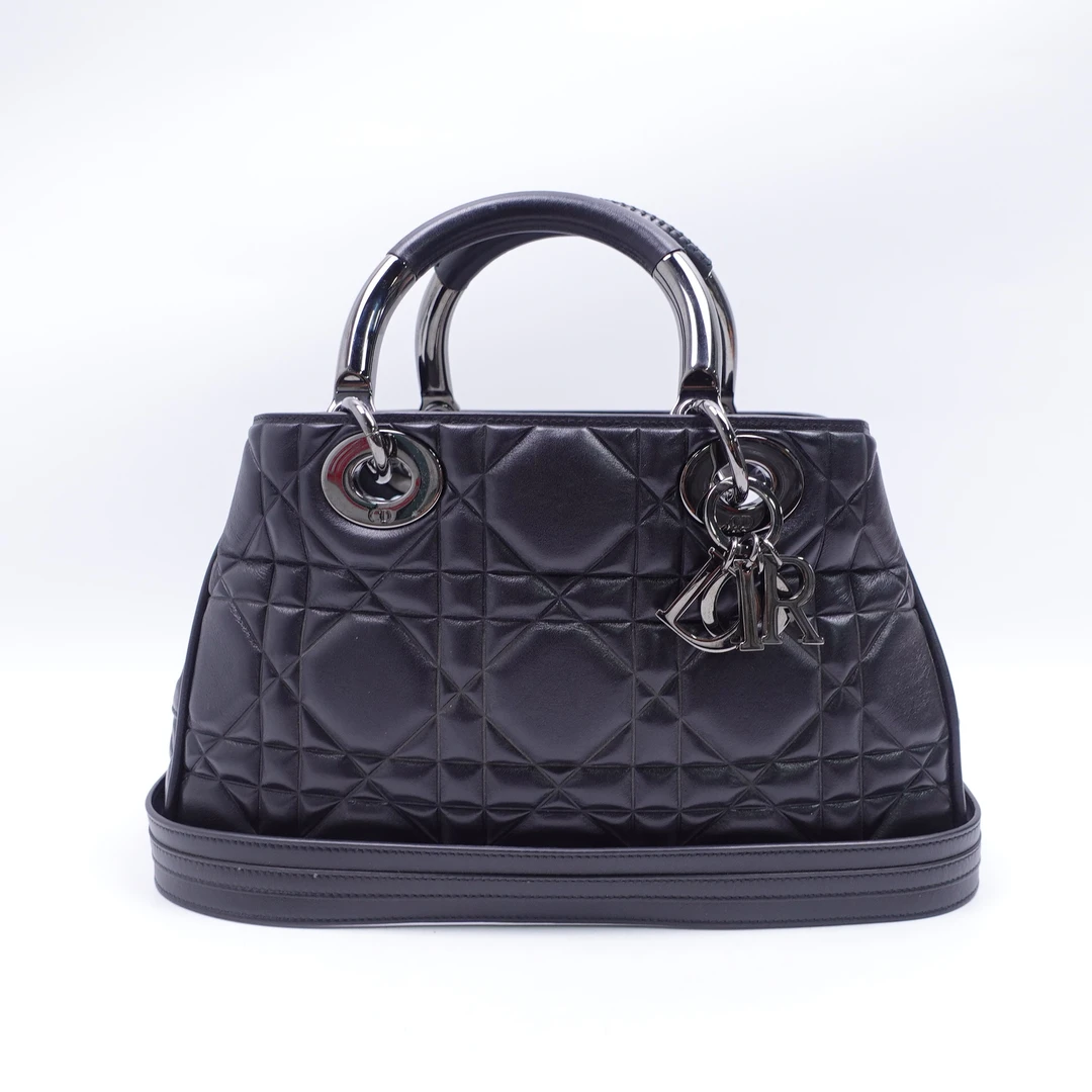 90新 DIOR/迪奥 Lady Dior/黑银单肩包/T10419915