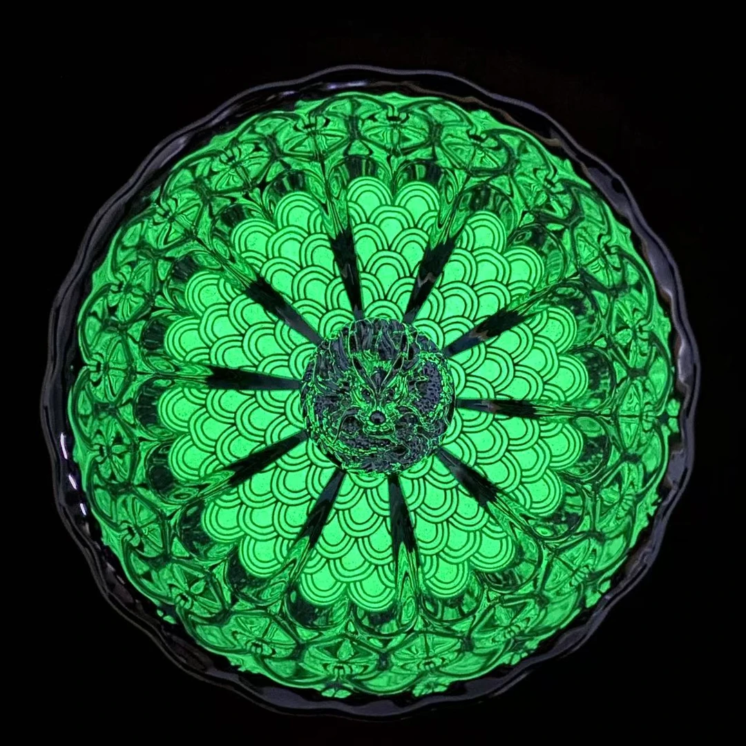 手工茶器 冰清玉洁 夜光 盘龙杯