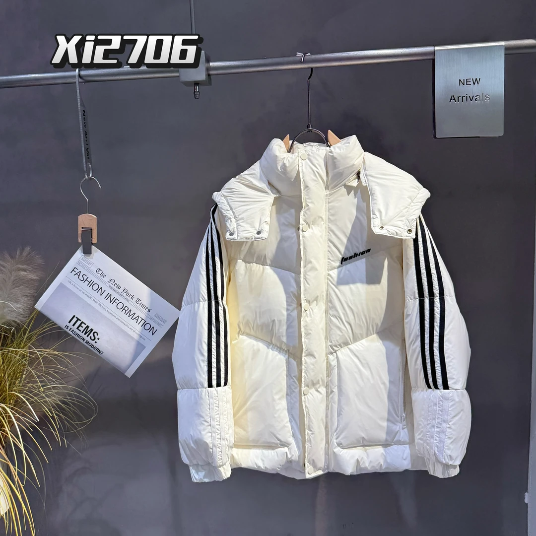 2【帅姐自留】男女同款情侣亲子款秋冬三条杆羽绒防寒服时尚TX2706