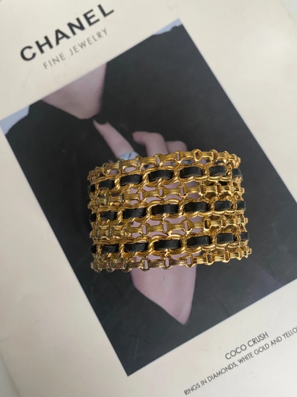 95新 Chanel/香奈儿 Chanel香奈儿vintage皮穿手镯