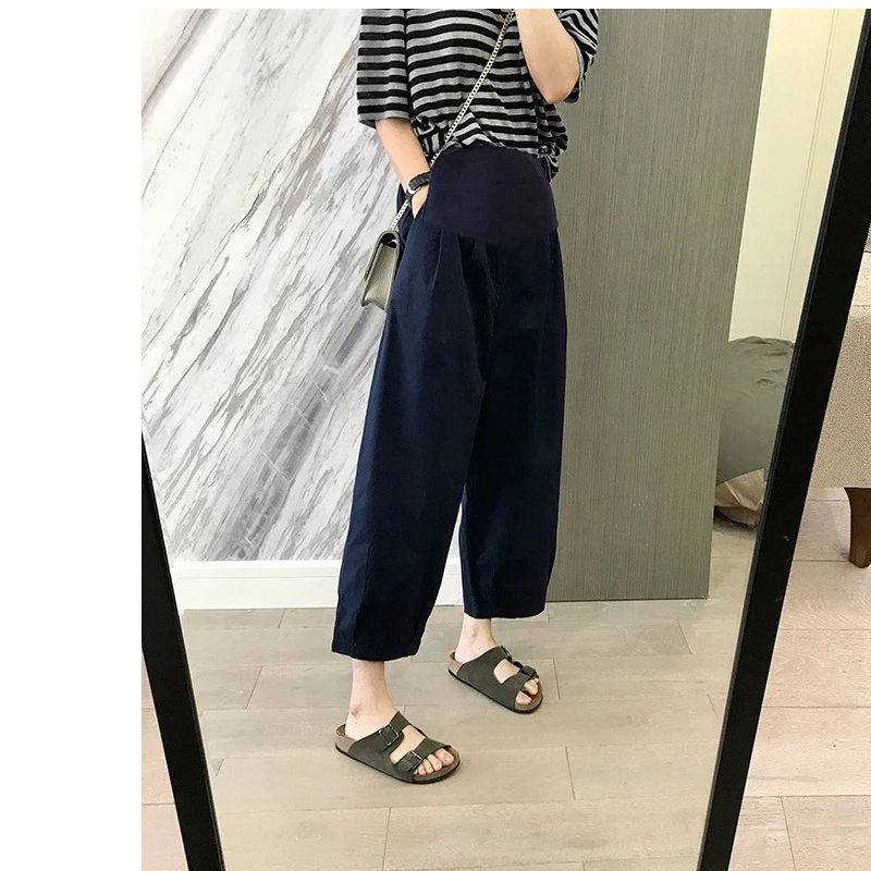 夏季薄款孕妇休闲裤宽松新款直筒裤子日系九分香蕉裤薄