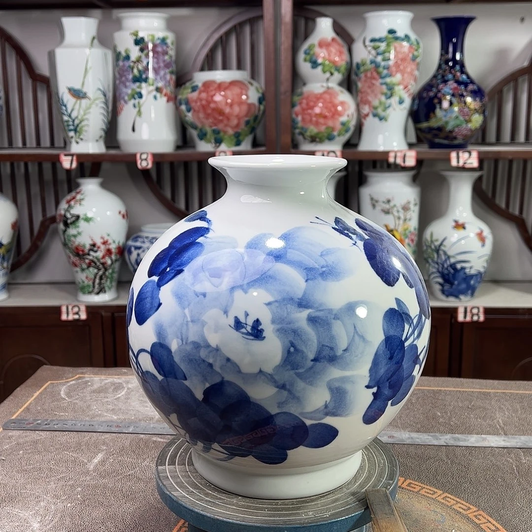 陶摆件景德镇陶瓷石青牡