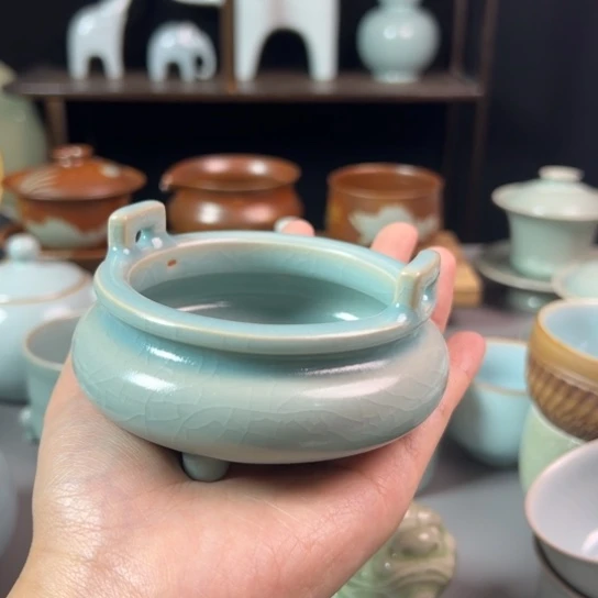 杯大缩釉，不带礼盒，