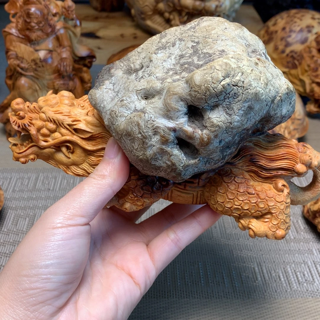 逸***.柏木（崖柏）龙龟摆件