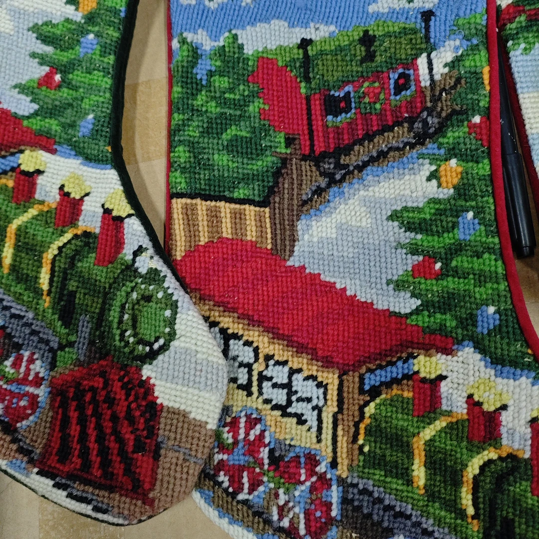 圣诞袜19 小火车圣诞袜底布颜色随机