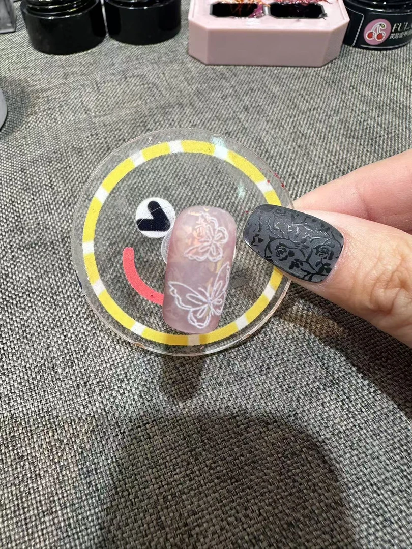 暗纹极光蝴蝶玫瑰丝绒爆款美甲（材料包）