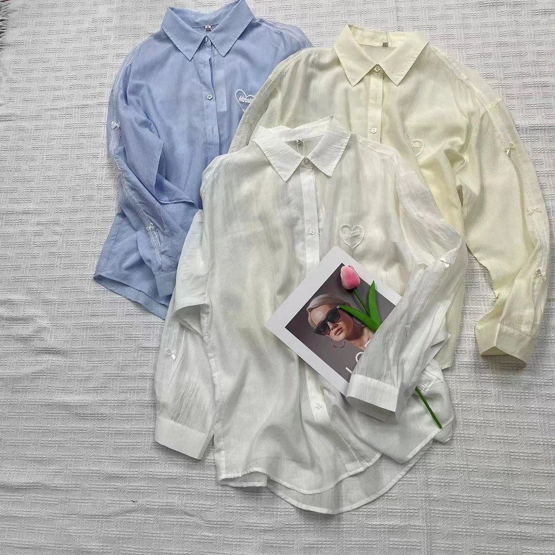 轻薄防晒衬衫～莱赛尔的材质～很舒服86188～/衣长约70