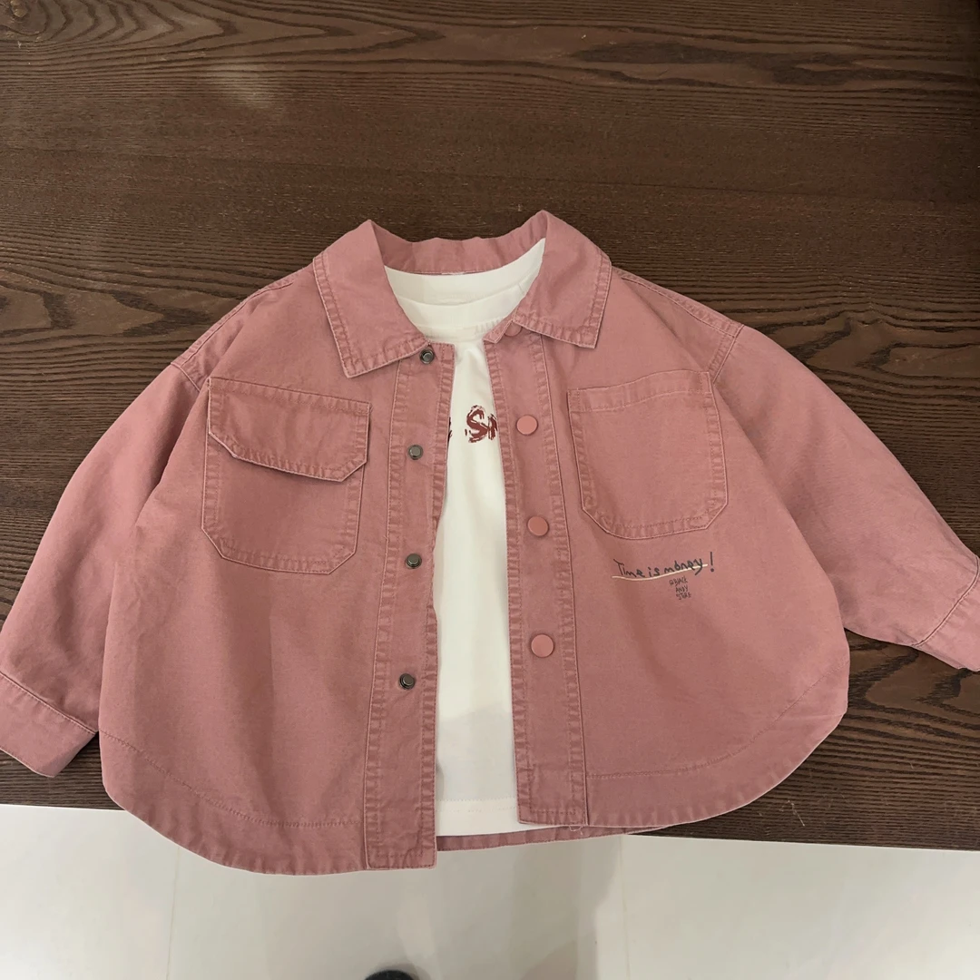 【两个小盆友】2025春秋儿童韩版宽松卡通衬衫休闲男女童中性风2990