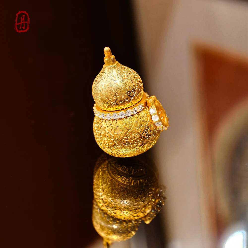 吊坠足银  EMPRESS【金镀葫祥-S999银镀24K金古法花丝葫芦吊坠】