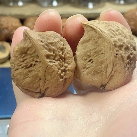 文玩核桃把件双飞燕带彩35