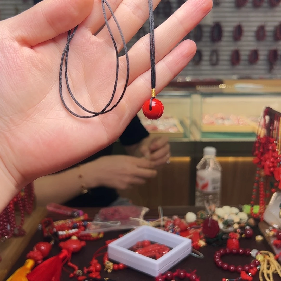 天然辰砂朱砂项链