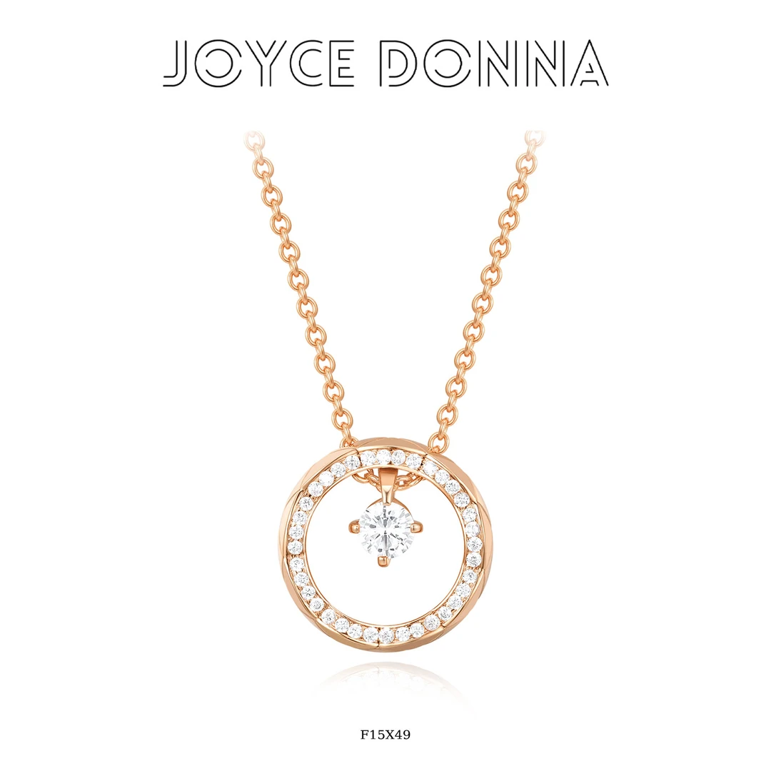 镀K金 时尚气质高级感格纹圆形项链 F15X49 F15X64