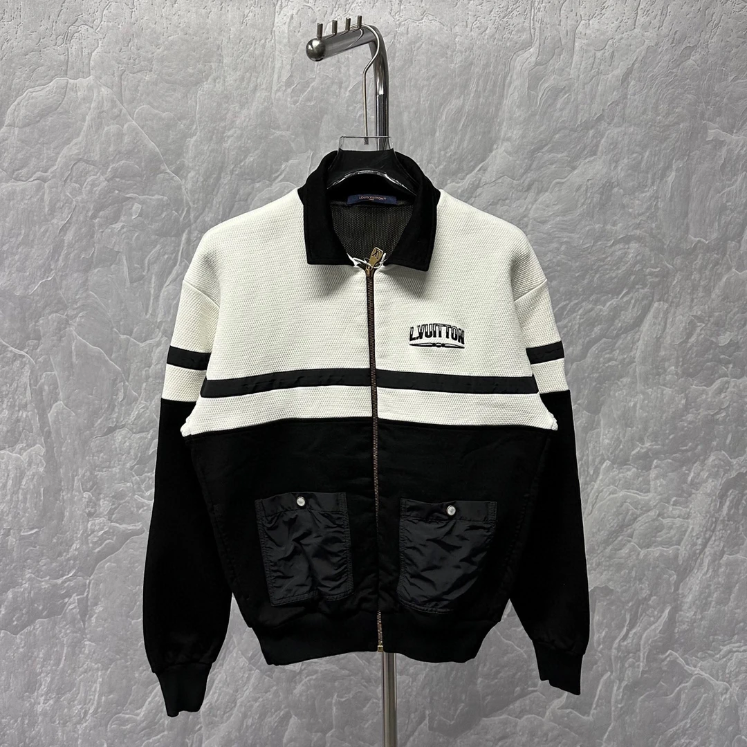 未使用 LouisVuitton/路易威登 SS25 拼接刺绣拉链外套S码P00530