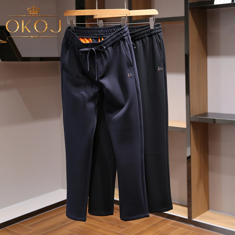 OKOJ运动长裤男裤子高端时尚弹力透气百搭秋季新款中年直筒休闲裤