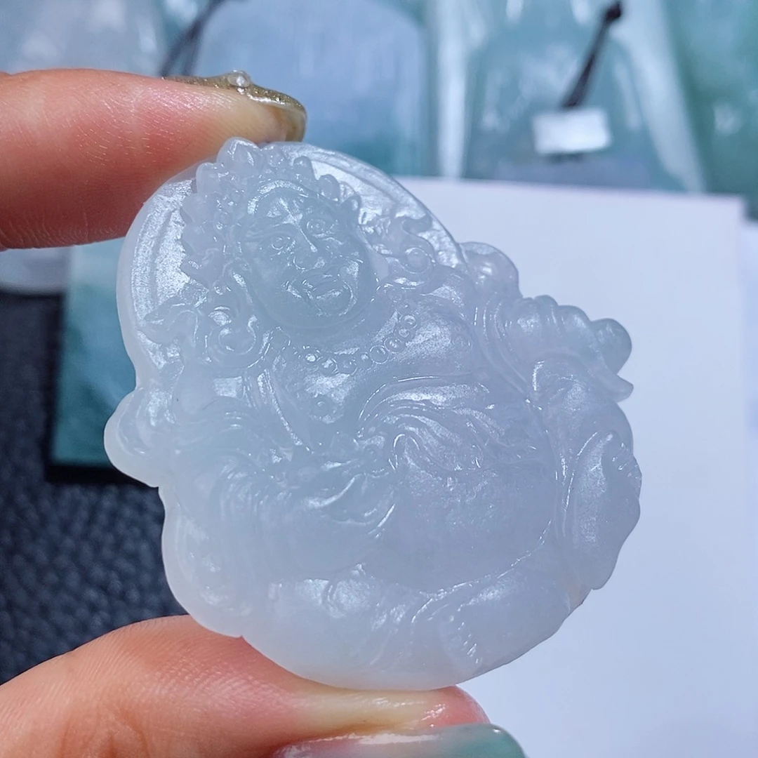 定制翡翠未镶嵌毛货付款后确认抛光