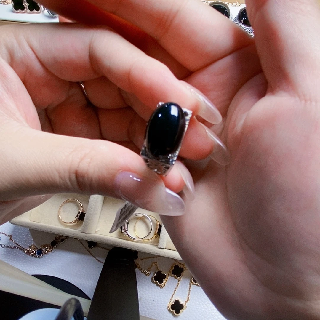 翡翠银S925镶嵌戒指