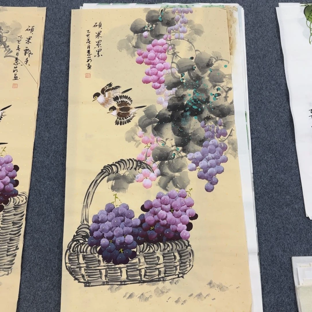 国画文****廊尺寸50X100手绘作品