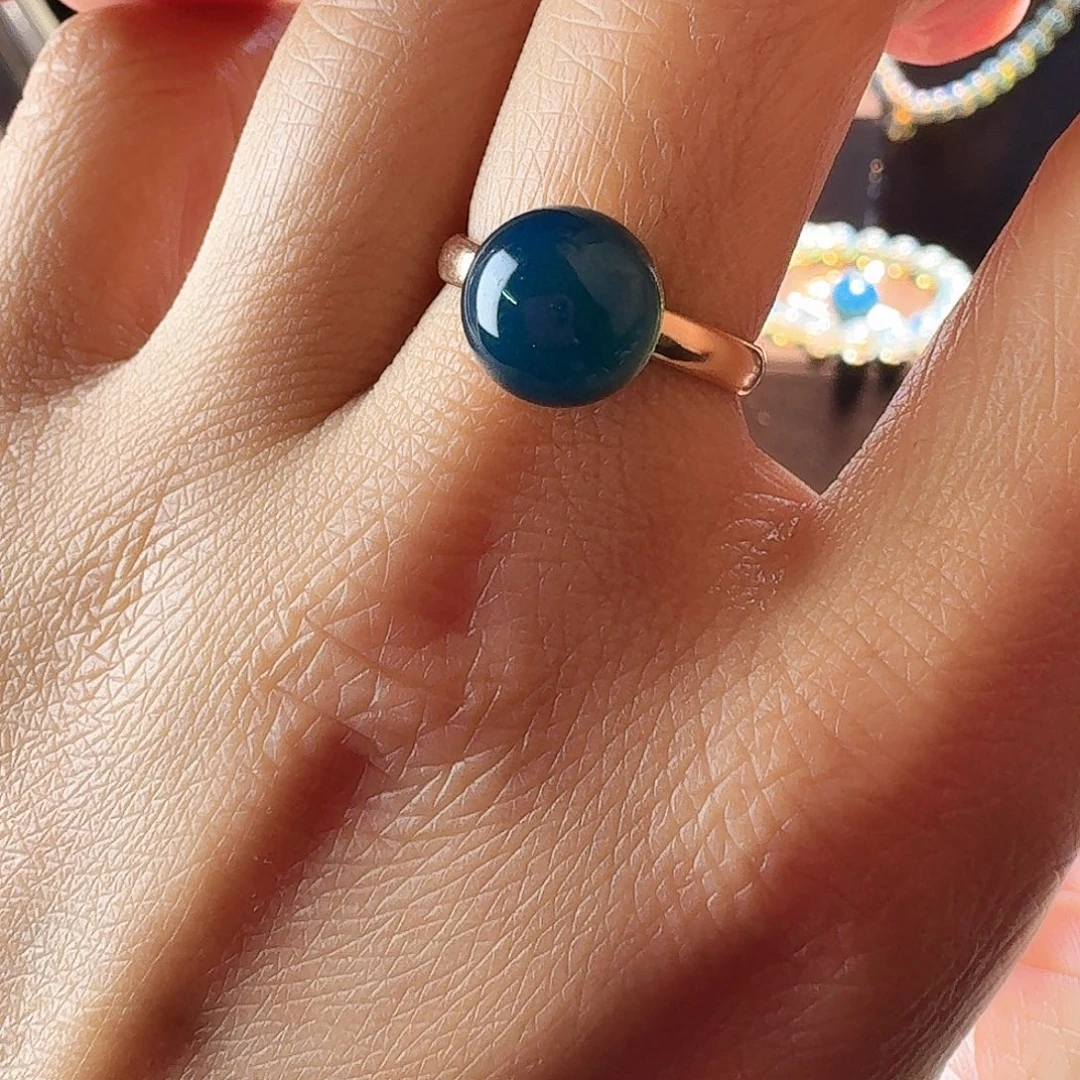 琥珀银S925镶嵌戒指多米尼加