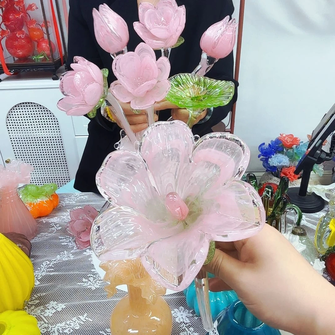 素***卡百合短杆安妮家居琉璃摆件
