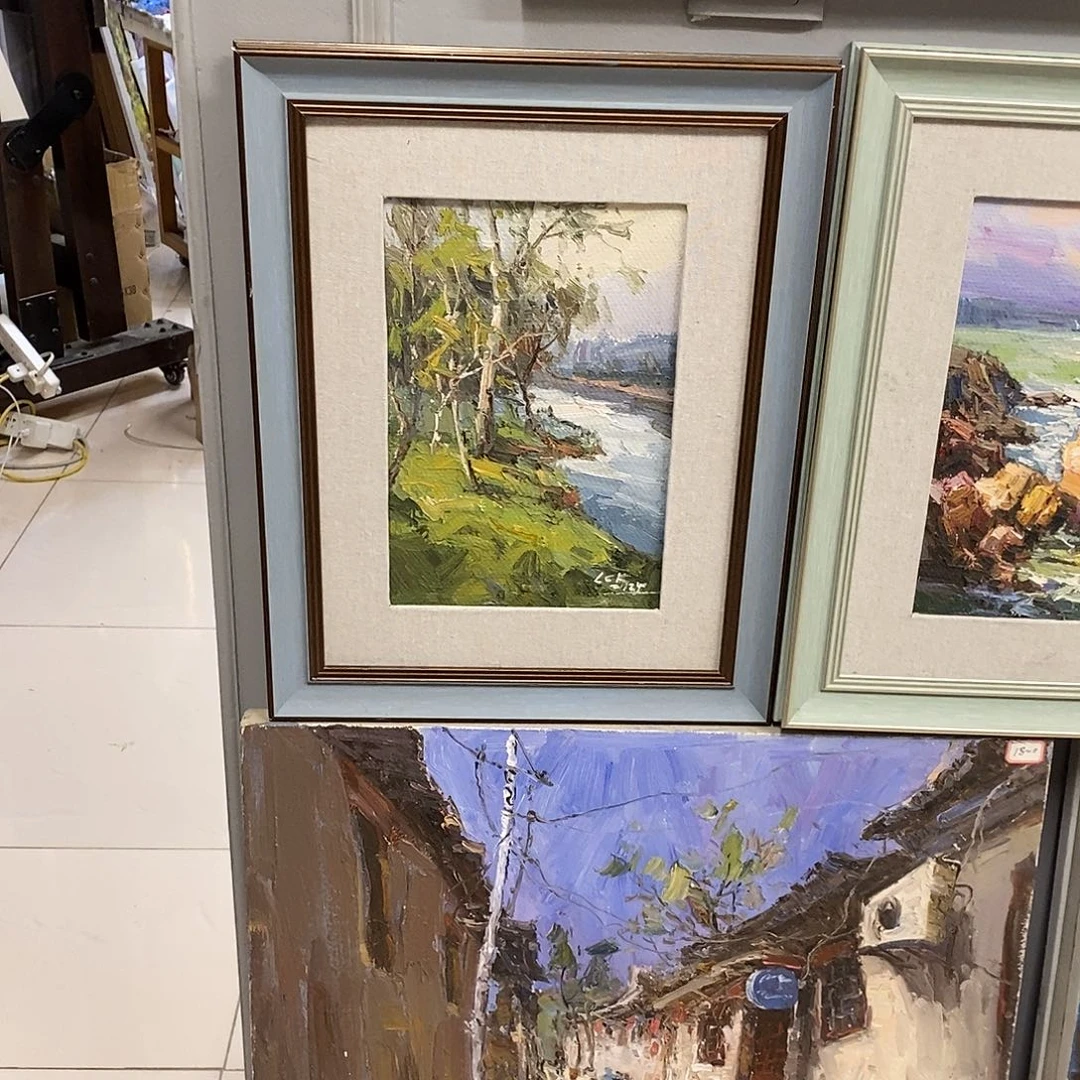 油画带外框外径尺寸47x37cm