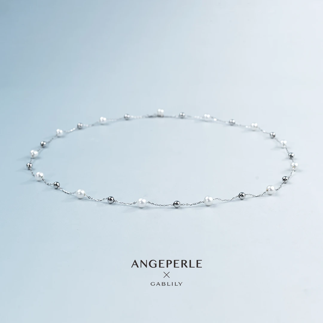 【迷歌专属】天使之泪淡水珍珠S925银（铜隔珠）满天星项链5-6mm