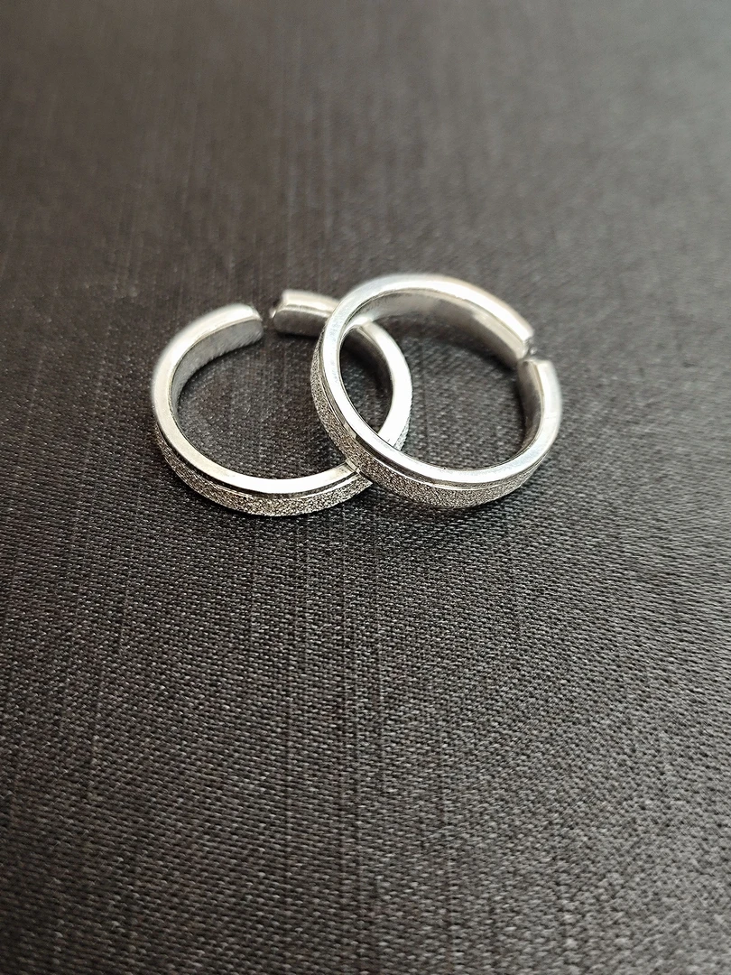 足银银制品 足银磨砂开口戒（多样性发一件）