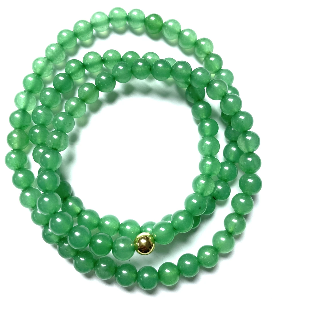 3104号6mm绿色圆珠项链随机发一