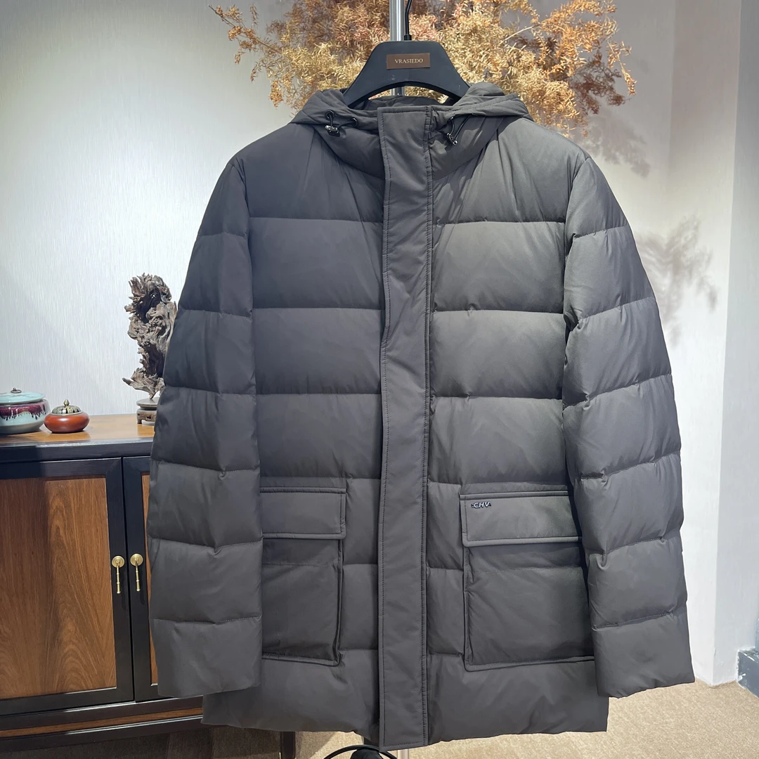 男士保暖厚款带帽休闲羽绒服0206