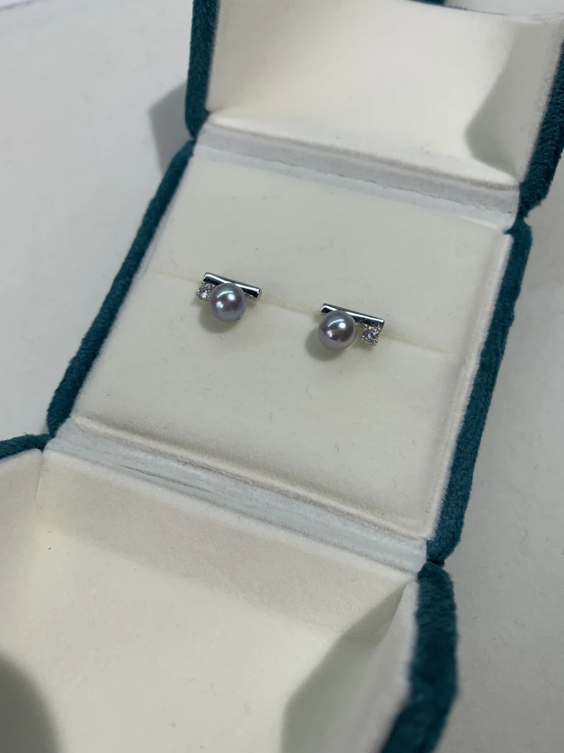 6-7mm真多麻珍珠耳钉