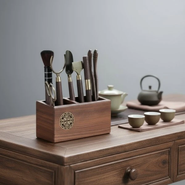 胡桃木茶道六君子套装功夫茶具茶台用品大全泡茶工具剪刀茶宠