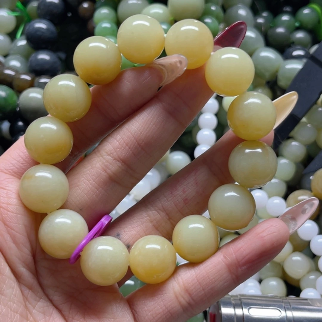 和田玉手链未镶嵌老*