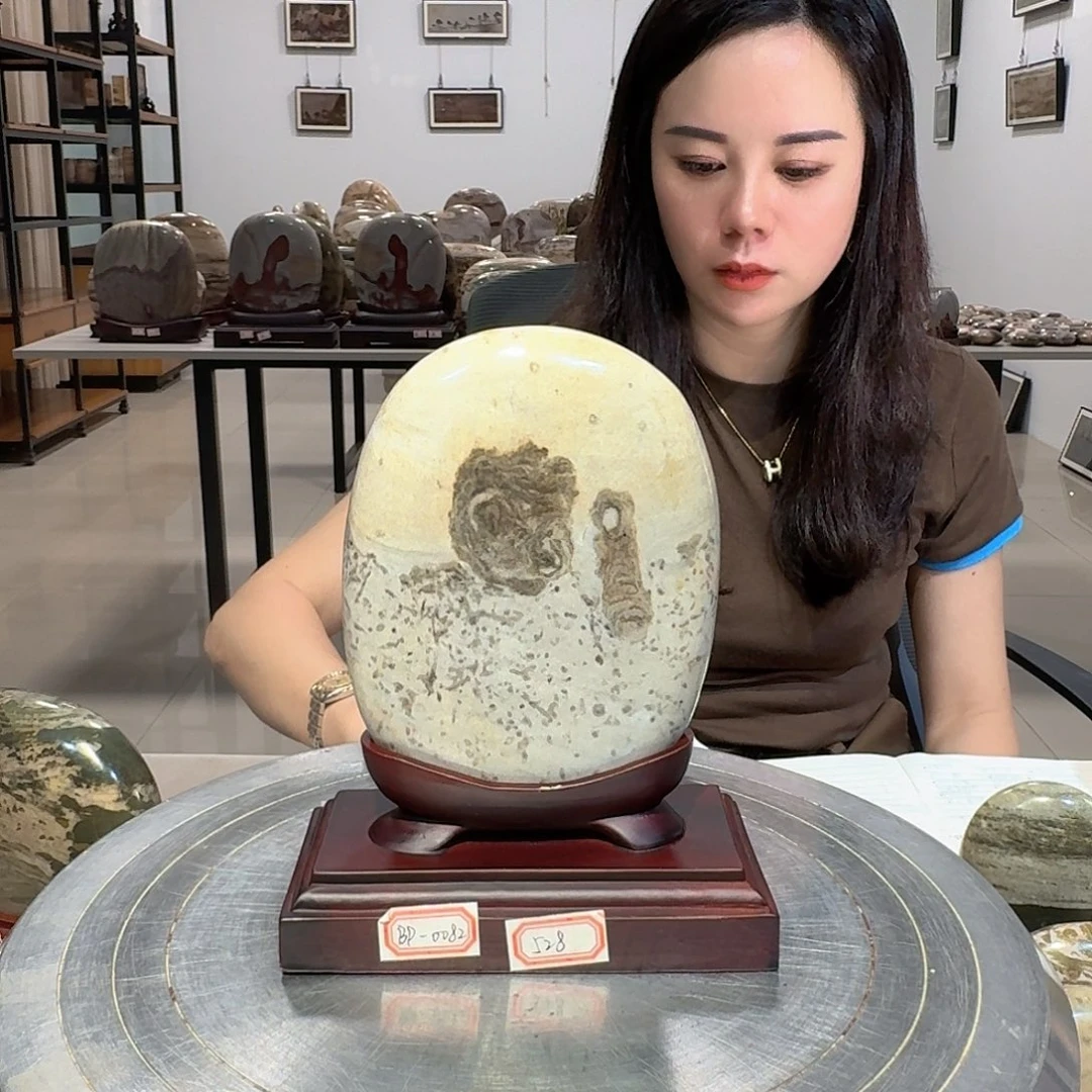 长江画面石精品摆件