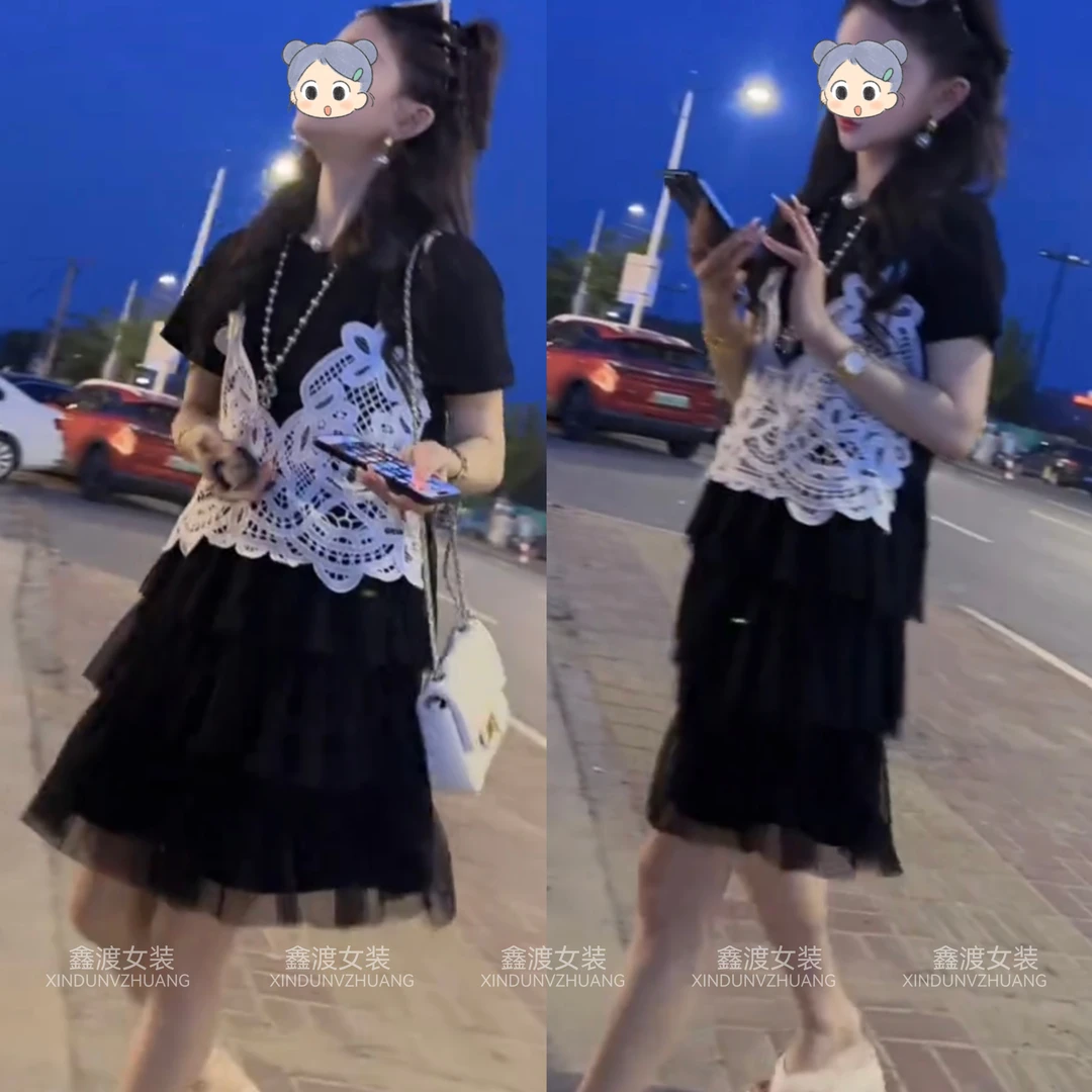 2025夏季新款时尚显瘦气质女士网红洋气连衣裙百搭款D21533