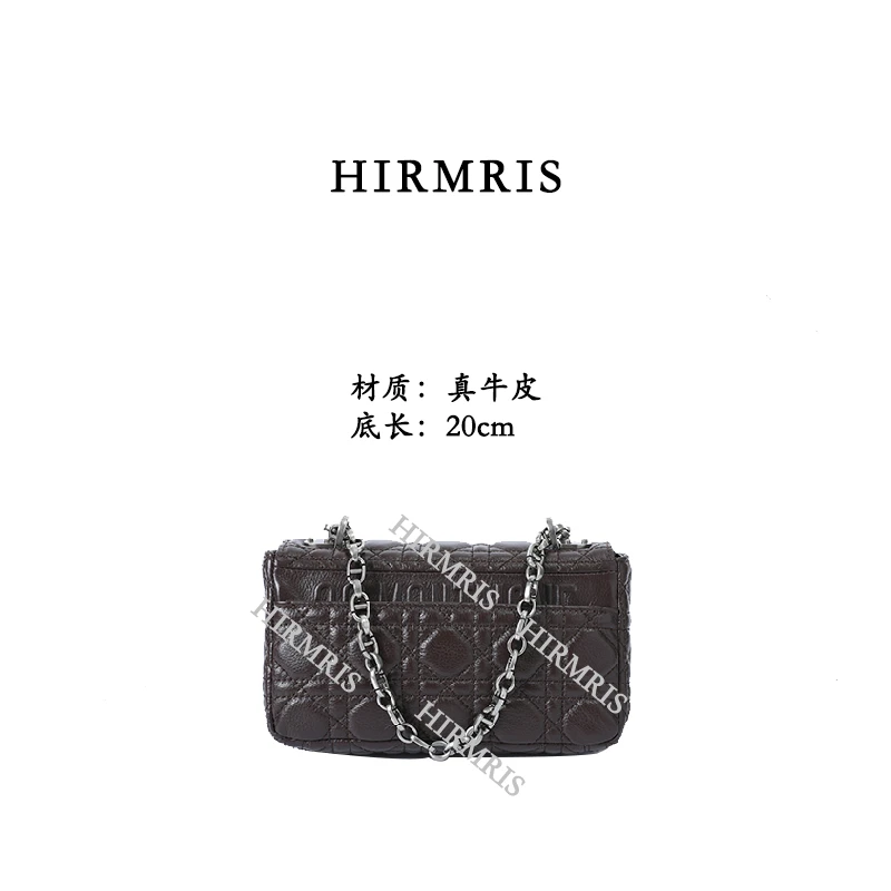 HIRMRIS手工真皮包CX206  横三格棕蒂巧克力色
