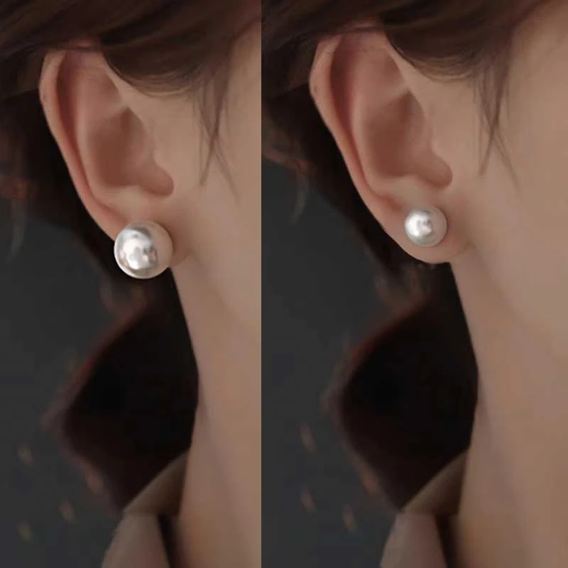 足银耳饰 999银耳钉女简约耳环2025新款爆款秋冬新年仿珍珠耳饰品