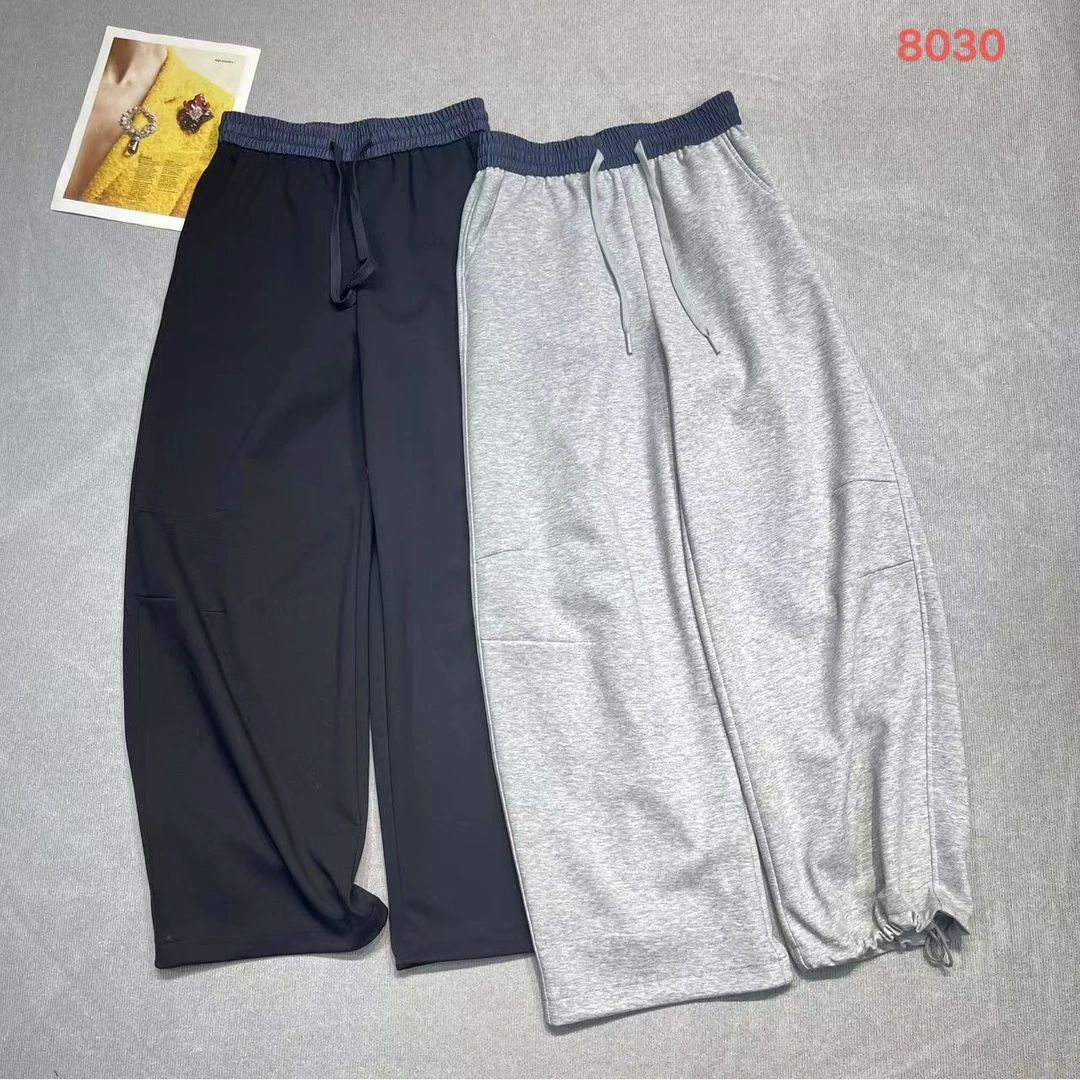 撞色运动风简约抗皱休闲裤8030