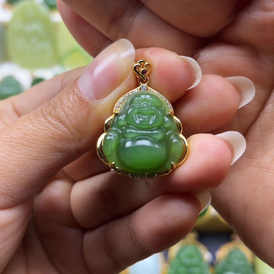 和田玉银S925镶嵌颈饰