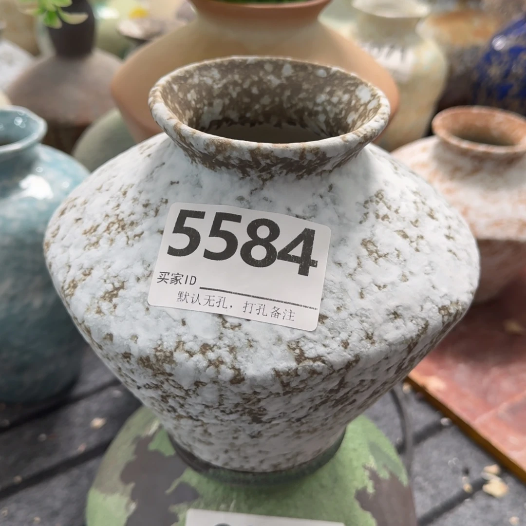 摆件陶景德镇高温花瓶编码5584高17口6默认无孔