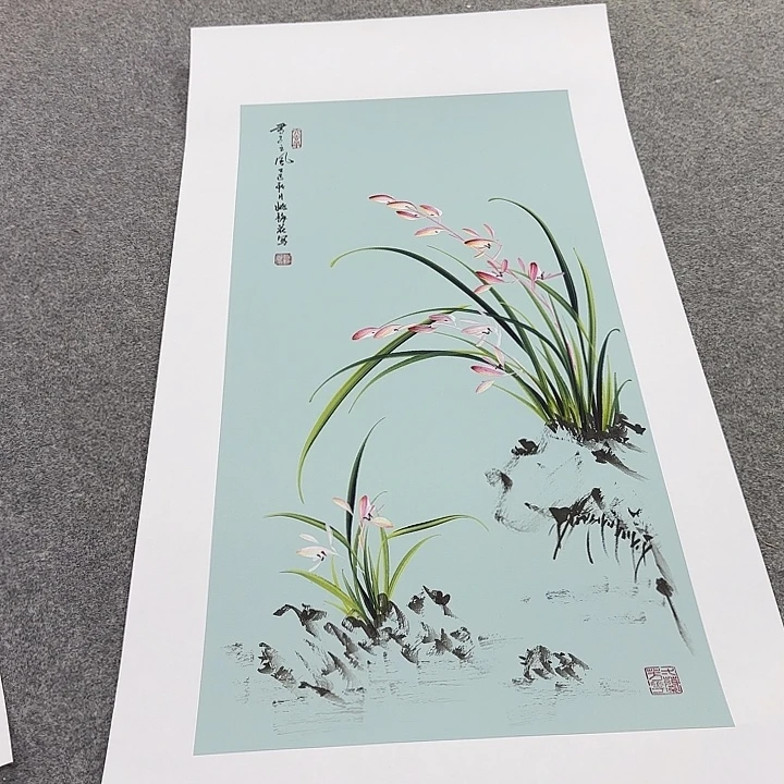 国画国画立体兰花作品