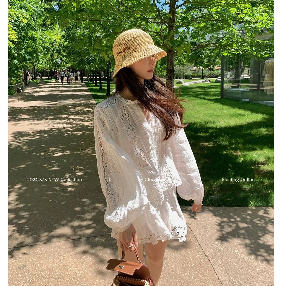 【CloudSweet05/24 10:00】夏日浪漫DNA动了重工蕾丝刺绣亚麻套装