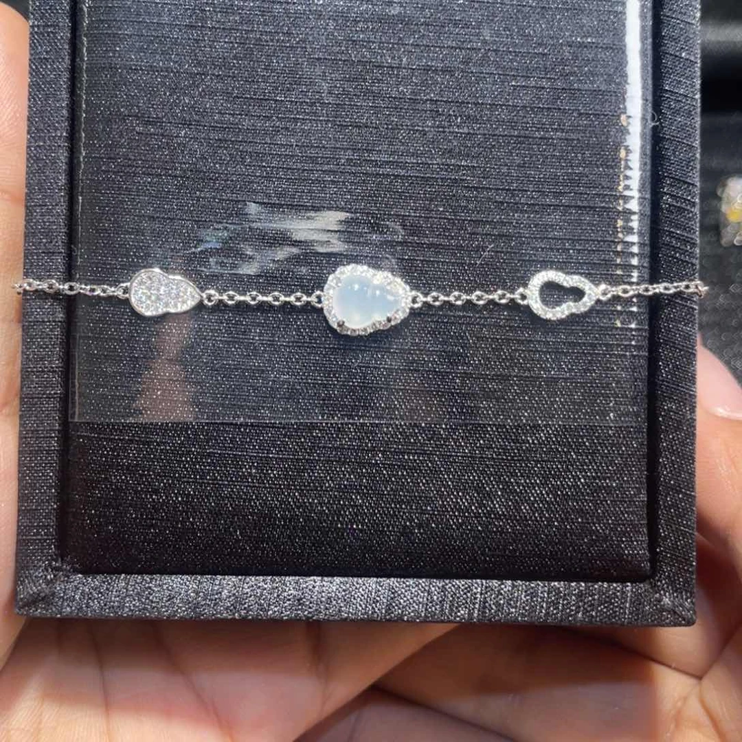 银S925镶嵌手链翡翠