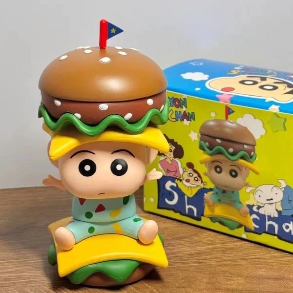 汉堡小新手办摆件周边潮玩蜡笔小新创意可爱家居桌面公仔生日礼物