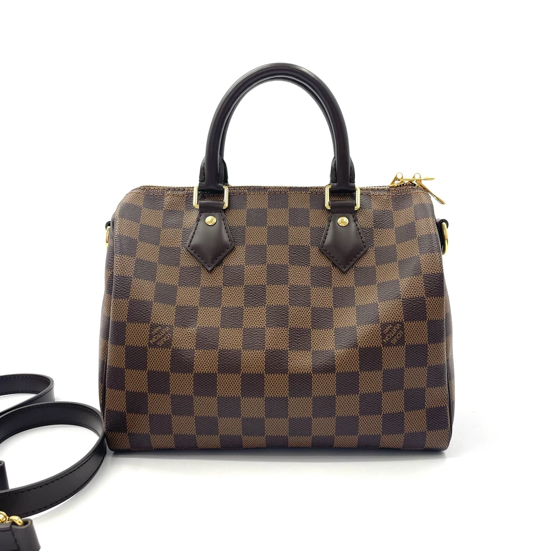 95新 LV 98新 LV 路易威登 Speedy 25 经典棋盘格手提单肩斜挎包