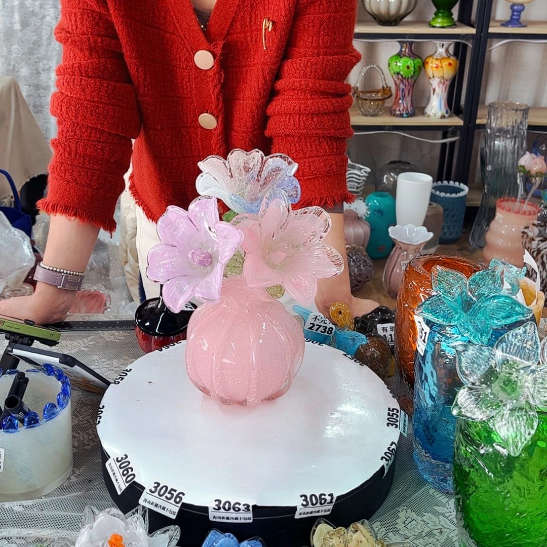 3花1夜光瓶 家悦琉璃工艺品