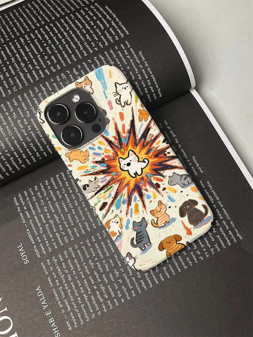 爆炸式小猫小狗手机壳适用于苹果16promax17华为荣耀vivo小米等
